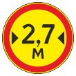 Дорожный знак 3.14 «Ограничение ширины» (временный) (металл 0,8 мм, I типоразмер: диаметр 600 мм, С/О пленка: тип А коммерческая)